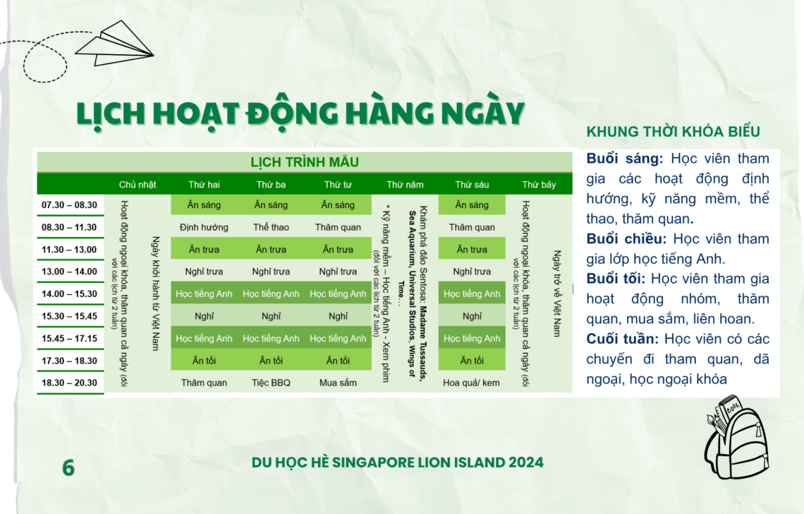 TRẢI NGHIỆM HÈ SÔI ĐỘNG TẠI TRẠI HÈ SINGAPORE 2024